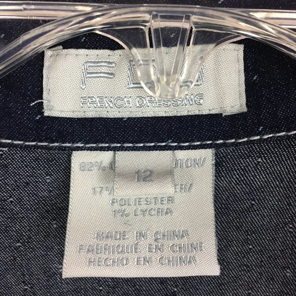 FDJ French Dressing Jean Jacket Blue with Polka Dot Slight Stretch Lightweight - Picture 8 of 14